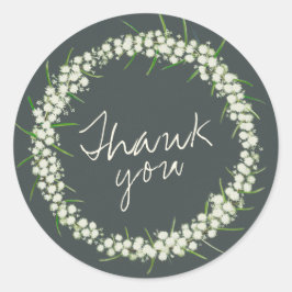 Acacia Wattle Wreath Hochzeit danke Runder Aufkleber
