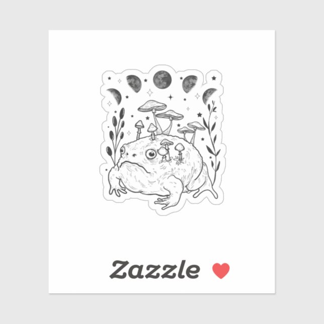Academia Moon Witchy Goblincore Aesthetic Frog Aufkleber (Blatt)