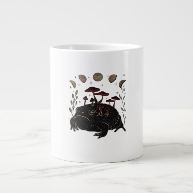 Academia Moon Witchy Goblincore Aesthetic Frog Cla Jumbo-Tasse (Vorderseite)