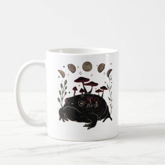 Academia Moon Witchy Goblincore Aesthetic Frog Cla Kaffeetasse (Links)