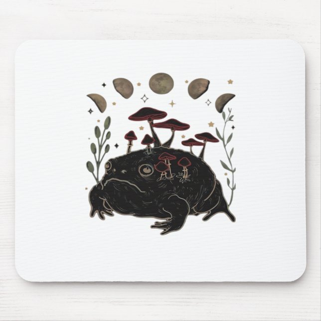Academia Moon Witchy Goblincore Aesthetic Frog Cla Mousepad (Vorne)
