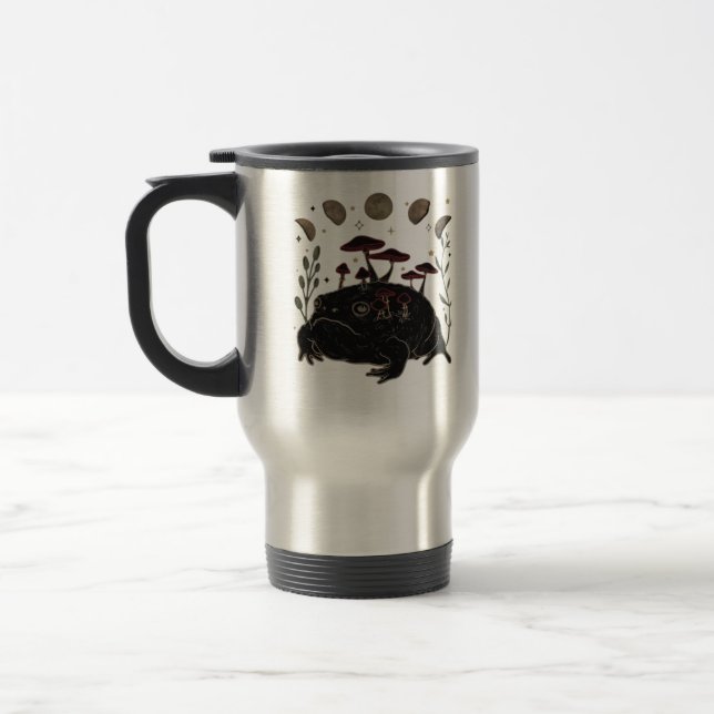 Academia Moon Witchy Goblincore Aesthetic Frog Cla Reisebecher (Links)