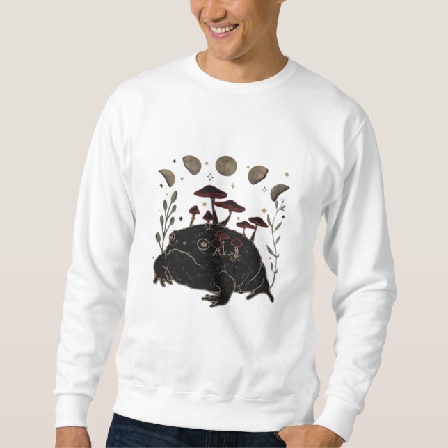 Academia Moon Witchy Goblincore Aesthetic Frog Cla Sweatshirt (Vorderseite)