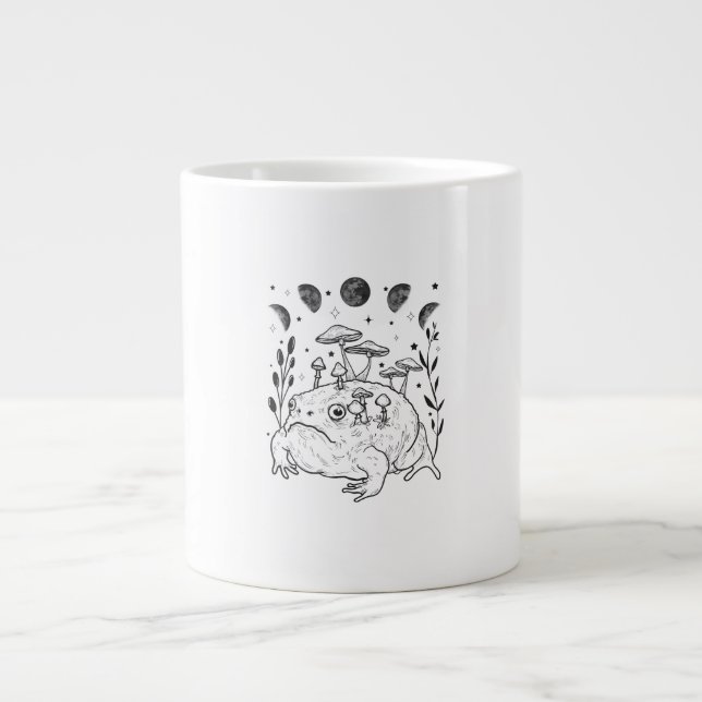 Academia Moon Witchy Goblincore Aesthetic Frog Jumbo-Tasse (Vorderseite)
