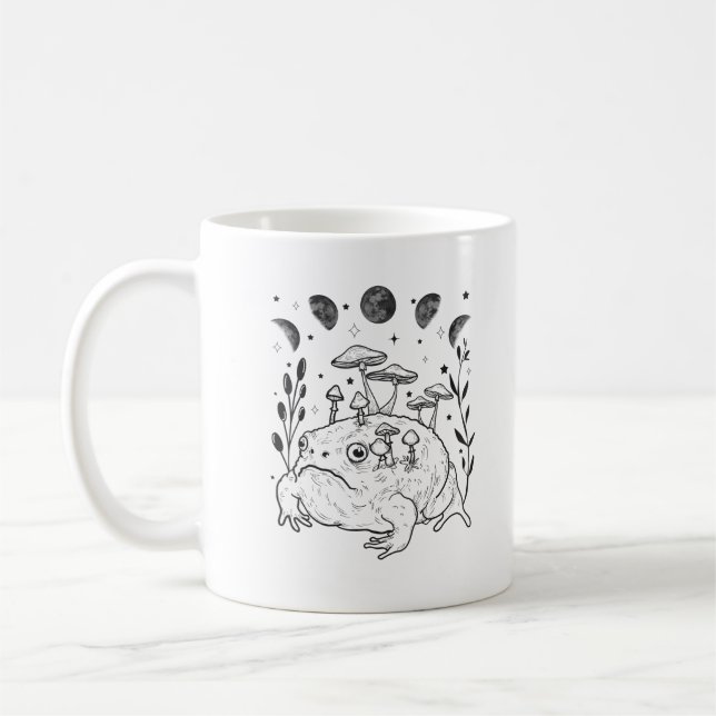 Academia Moon Witchy Goblincore Aesthetic Frog Kaffeetasse (Links)