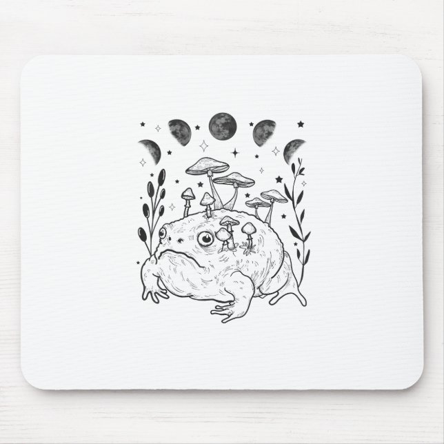 Academia Moon Witchy Goblincore Aesthetic Frog Mousepad (Vorne)