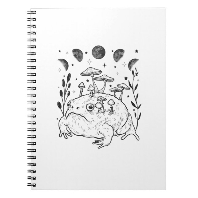 Academia Moon Witchy Goblincore Aesthetic Frog Notizblock (Vorderseite)