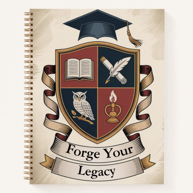 Academic Crest Builder | Customisable Collegiate Notizbuch (Vorderseite)