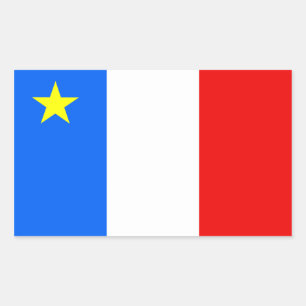 Acadia-Flagge Rechteckiger Aufkleber