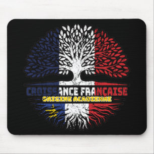 Acadia Frankreich Tree Roots Flag Mousepad