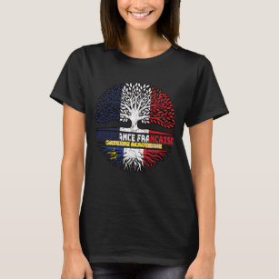 Acadia Frankreich Tree Roots Flag T-Shirt