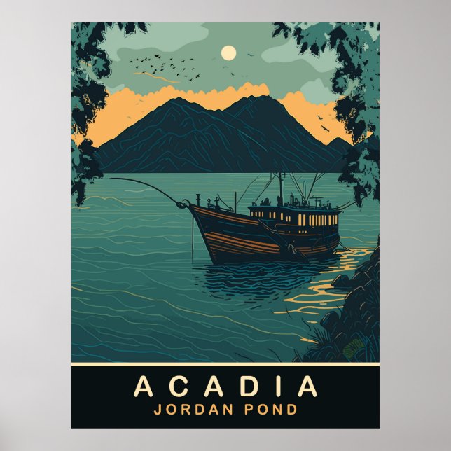 Acadia, Jordan Pond, Reisen Poster (Vorne)