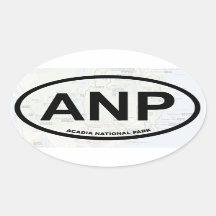 Acadia Map Aufkleber (schwarzer Text)