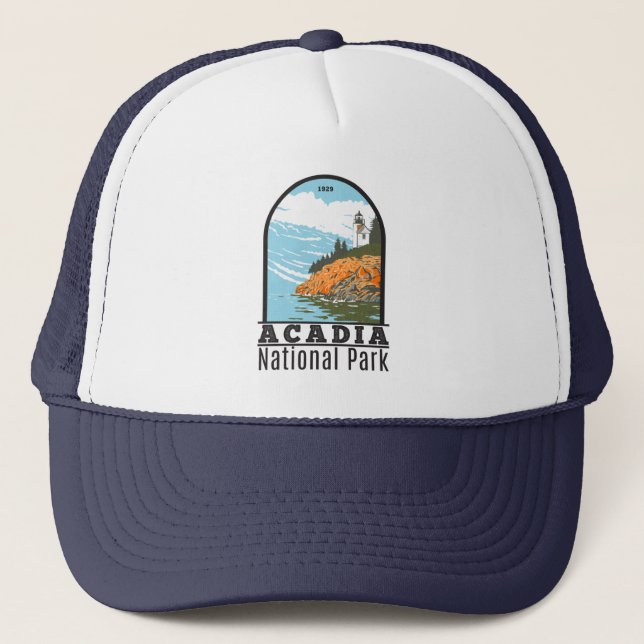 Acadia National Park Bar Harbor Lighthouse Maine Truckerkappe (Vorderseite)