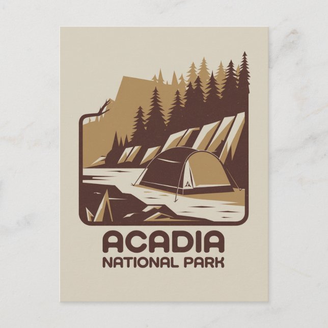 Acadia National Park Camping Adventure Postkarte (Vorderseite)