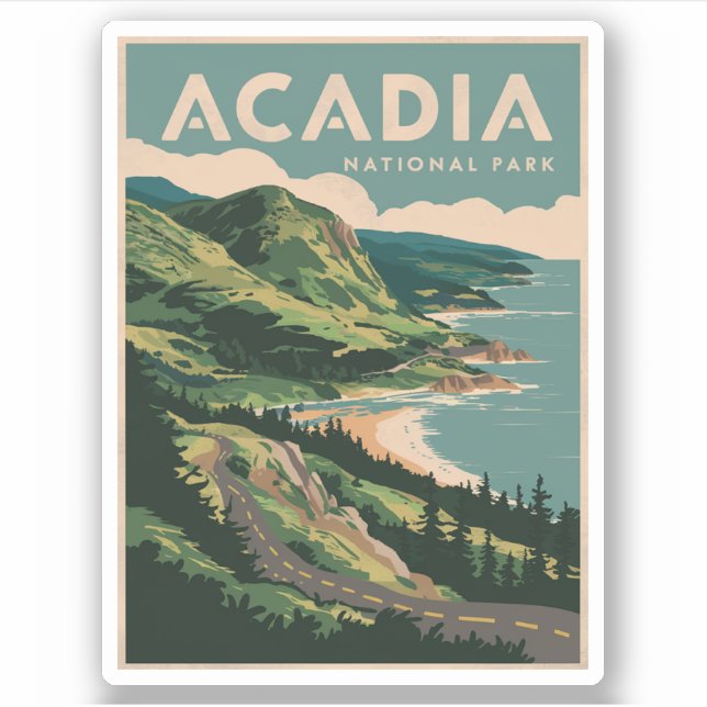 Acadia National Park Coastline Aufkleber (Vorderseite)