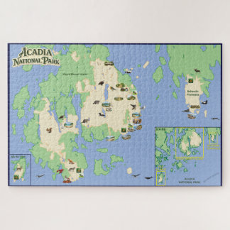 Acadia National Park Illustrierte Landkarte-Puzzle