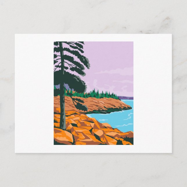 Acadia National Park im Südwesten von Bar Harbour Postkarte (Vorderseite)