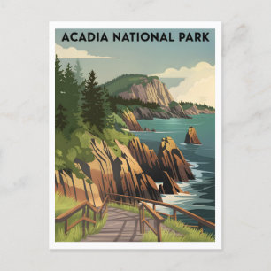 Acadia National Park im Vintage-Stil Postkarte