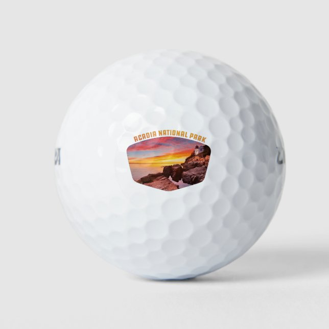 Acadia National Park Küste & Leuchtturm Monte Golfball (Vorderseite)