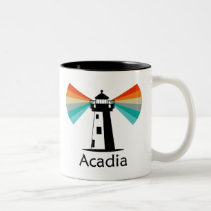 Acadia National Park Leuchtturm Regenbogen Zweifarbige Tasse