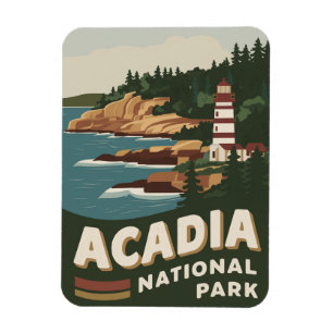 Acadia National Park Leuchtturm Reise Kunst Magnet