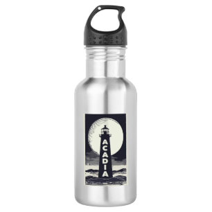 Acadia National Park Lighthouse Moon Edelstahlflasche