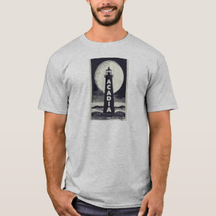 Acadia National Park Lighthouse Moon T-Shirt