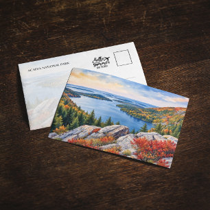 Acadia National Park Maine Aquarell Postkarte