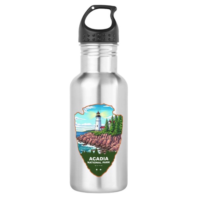 Acadia National Park Maine Arrowhead Edelstahlflasche (Vorderseite)