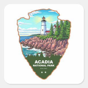 Acadia National Park Maine Arrowhead Quadratischer Aufkleber