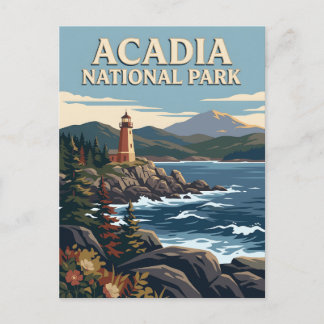 Acadia National Park Maine Küsten-Reiseposter Postkarte