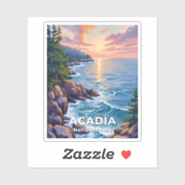 Acadia National Park | Maine Painting Travel Art Aufkleber