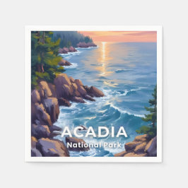 Acadia National Park | Maine Painting Travel Art Serviette