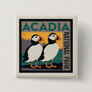 Acadia National Park, Maine   Puffins Button
