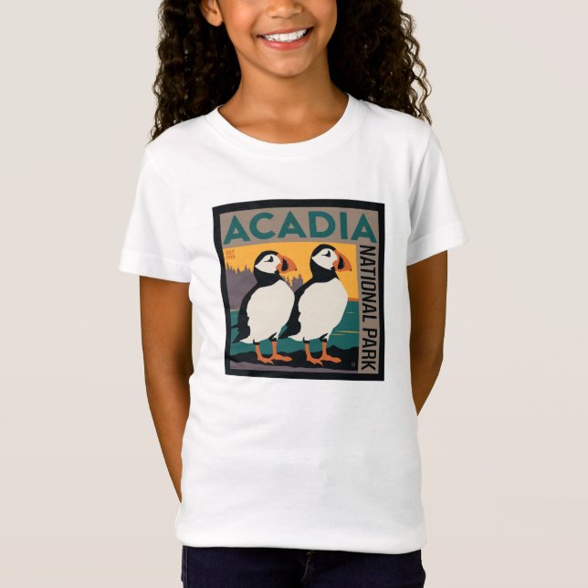 Acadia National Park, Maine | Puffins T-Shirt (Vorderseite)