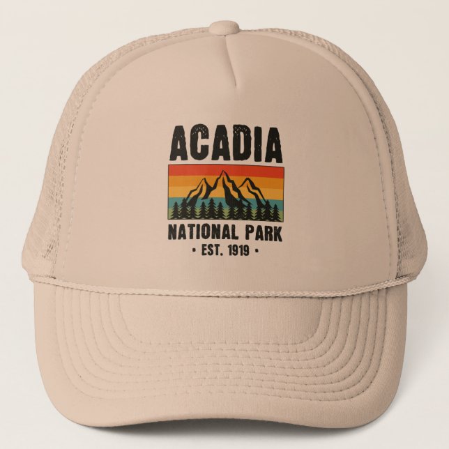 Acadia National Park, Maine Retro Vintage Truckerkappe (Vorderseite)