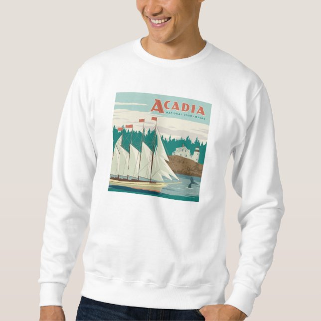 Acadia National Park, Maine | Sailboat & Whale Sweatshirt (Vorderseite)