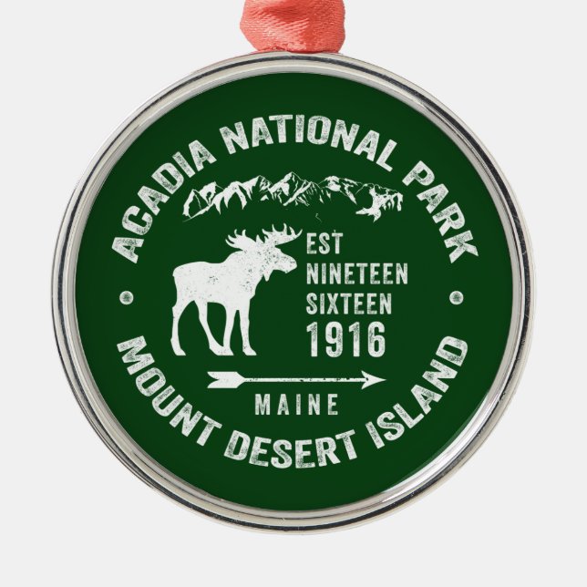ACADIA NATIONAL PARK MOOSE COLLECTOR URLAUB ORNAMENT AUS METALL (Vorne)