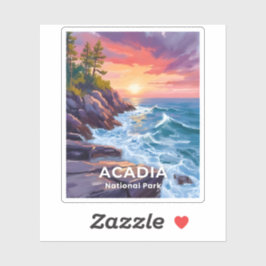 Acadia National Park | Otter Cliffs Maine Travel Aufkleber