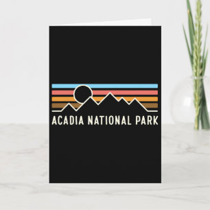 Acadia National Park Retro Mountain Lines Camping Karte