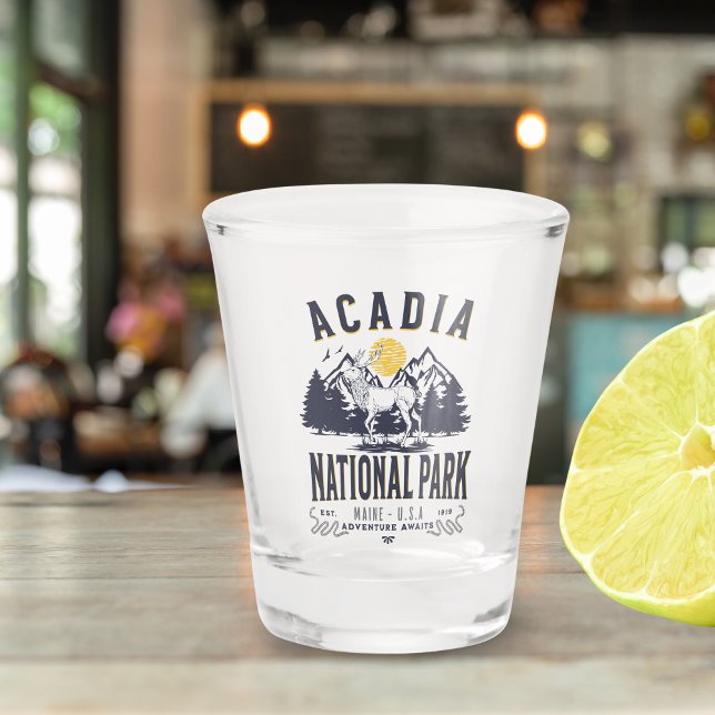 Acadia National Park Rustic Landscape Schnapsglas (Von Creator hochgeladen)