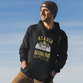Acadia National Park Vintage Landscape Hoodie