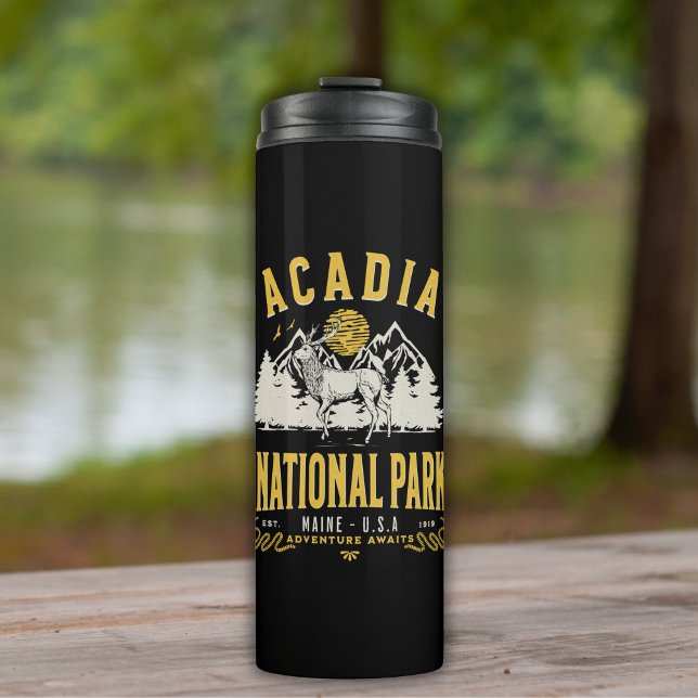 Acadia National Park Vintage Landscape Thermosbecher (Von Creator hochgeladen)