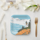 Acadia National Park Wedding Retro Pappteller<br><div class="desc">Presenting the captivating Acadia National Park Paper Plates, brought to life with vibrant retro colors! Behold the majestic Acadia National Park landscape gracing this exquisite invitation. Personalization is key – effortlessly tailor the text to harmonize with your wedding specifics. Select from an array of font styles and hues that mirror...</div>