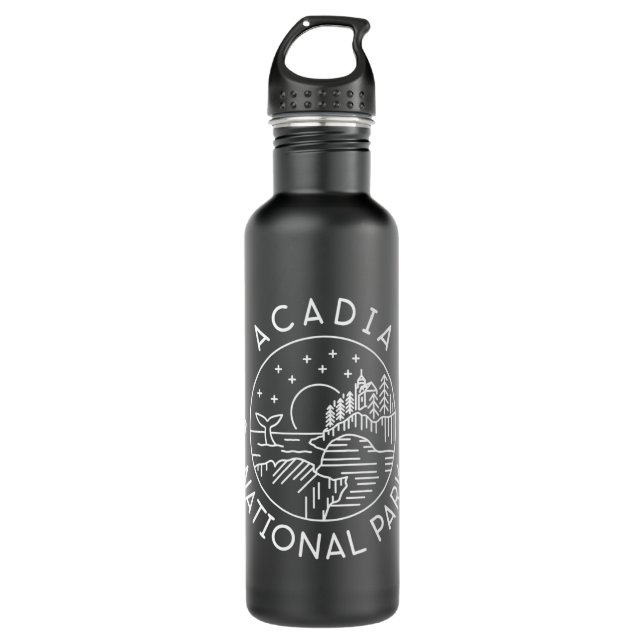 Acadia Nationalpark 1916 Maine Bar Harbor Edelstahlflasche (Vorderseite)