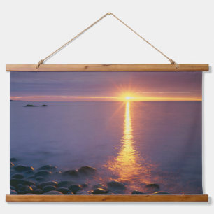 Acadia Nationalpark  Atlantisches Meer - Maine Wandteppich Mit Holzrahmen