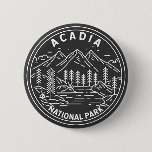 Acadia Nationalpark Bar Hafen Monoline Button