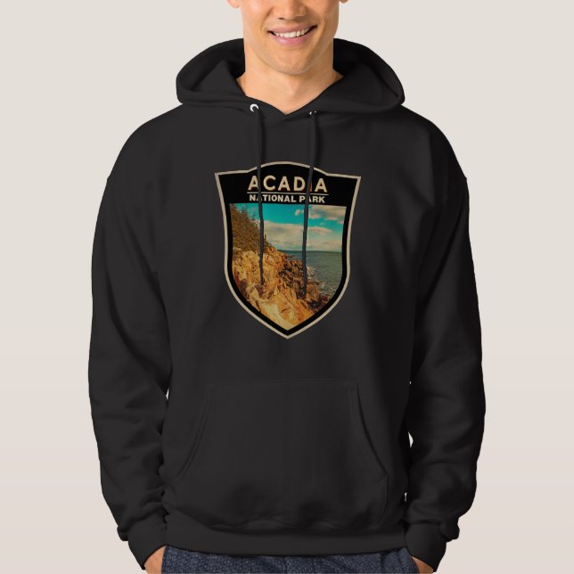 Acadia Nationalpark Bar Harbour Abzeichen Hoodie (Vorderseite)