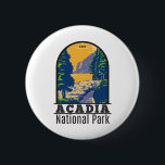 Acadia Nationalpark Bar Harbour Ocean Path Button<br><div class="desc">Acadia Vektorgrafik Design. Der Acadia Nationalpark liegt hauptsächlich auf der Mount-Wüsteninsel Maine. Die Landschaft ist geprägt von Wäldern,  felsigen Stränden und gletschergeschmückten Granitgipfeln wie dem Cadillac Mountain.</div>